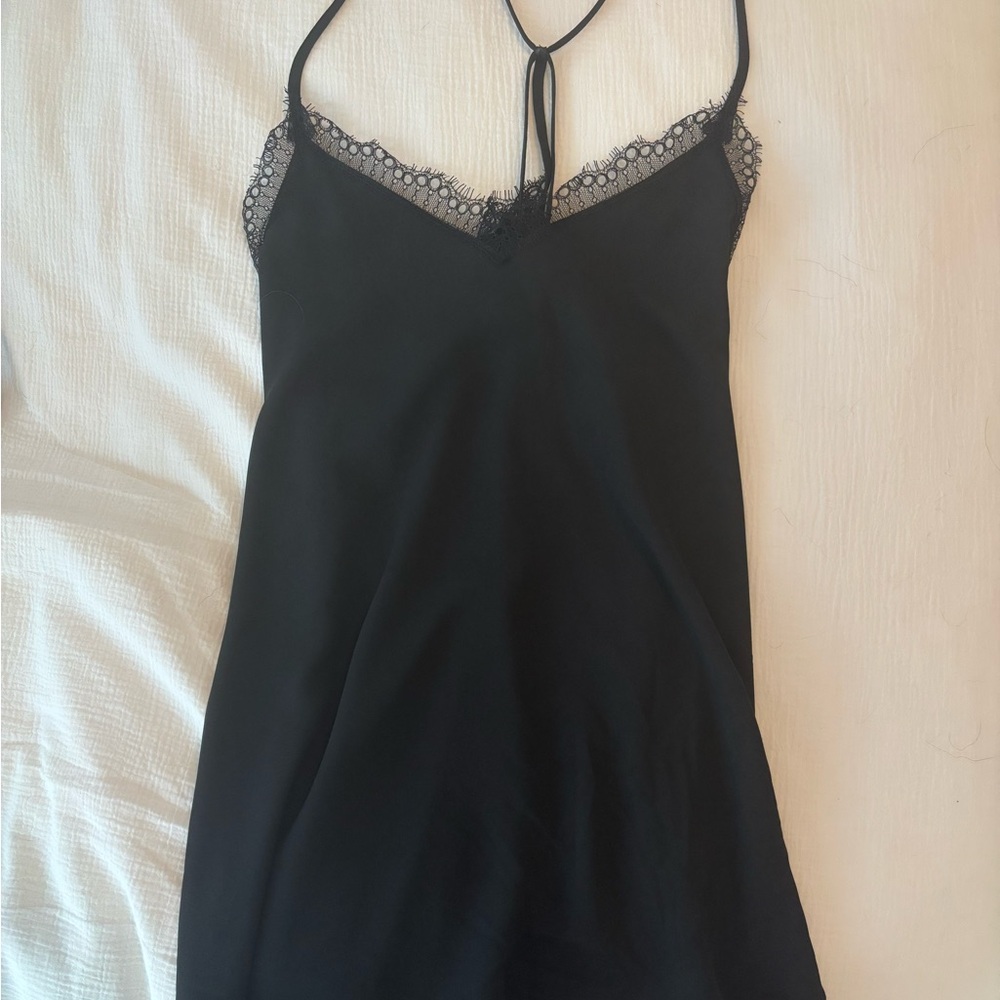 LOFT Elegant Black Camisole with Lace Trim